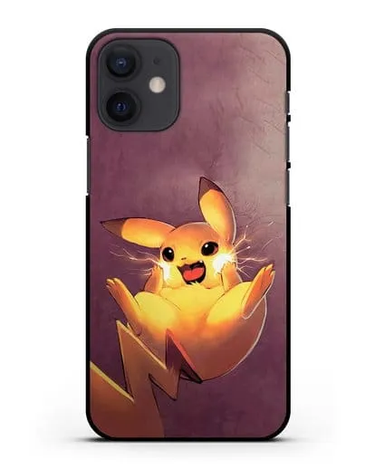 Чехол аниме Покемон - Озорной Пикачу силиконовый для iPhone 12 mini