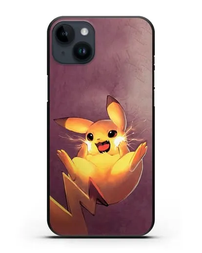 Чехол аниме Покемон - Озорной Пикачу силиконовый для iPhone 14 Plus