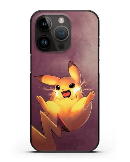 Чехол аниме Покемон - Озорной Пикачу силиконовый для iPhone 14 Pro