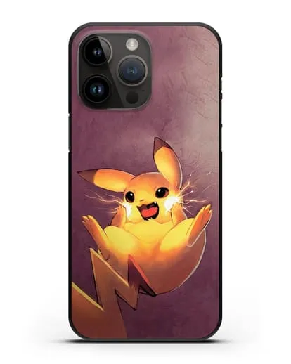 Чехол аниме Покемон - Озорной Пикачу силиконовый для iPhone 14 Pro Max