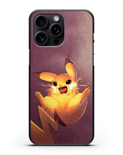 Чехол аниме Покемон - Озорной Пикачу силиконовый для iPhone 15 Pro Max