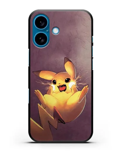 Чехол аниме Покемон - Озорной Пикачу силиконовый для iPhone 16