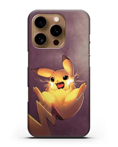 Чехол аниме Покемон - Озорной Пикачу силиконовый для iPhone 16 Pro