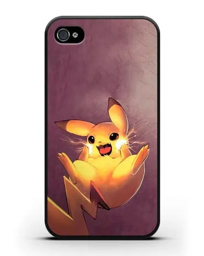 Чехол аниме Покемон - Озорной Пикачу силиконовый для iPhone 4/4s