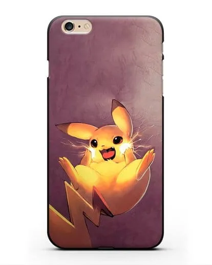 Чехол аниме Покемон - Озорной Пикачу силиконовый для iPhone 6s Plus