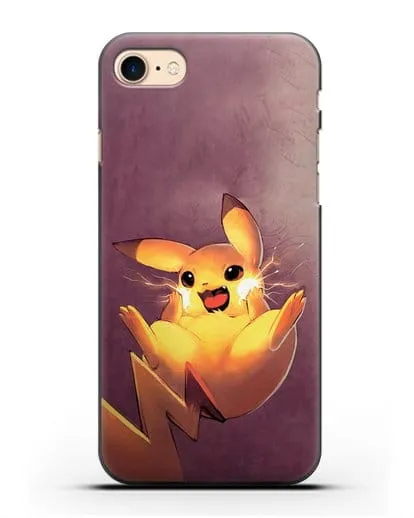 Чехол аниме Покемон - Озорной Пикачу силиконовый для iPhone 8