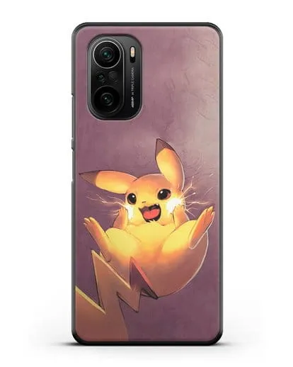 Чехол аниме Покемон - Озорной Пикачу силиконовый для Xiaomi Poco F3