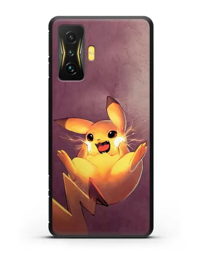 Чехол аниме Покемон - Озорной Пикачу силиконовый для Xiaomi Poco F4 GT