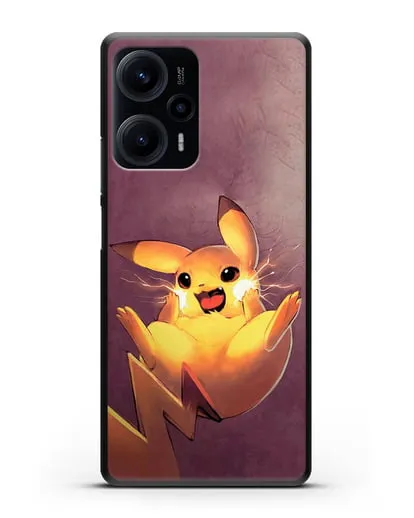 Чехол аниме Покемон - Озорной Пикачу силиконовый для Xiaomi Poco F5