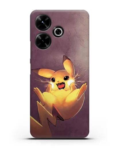 Чехол аниме Покемон - Озорной Пикачу силиконовый для Xiaomi Poco M6