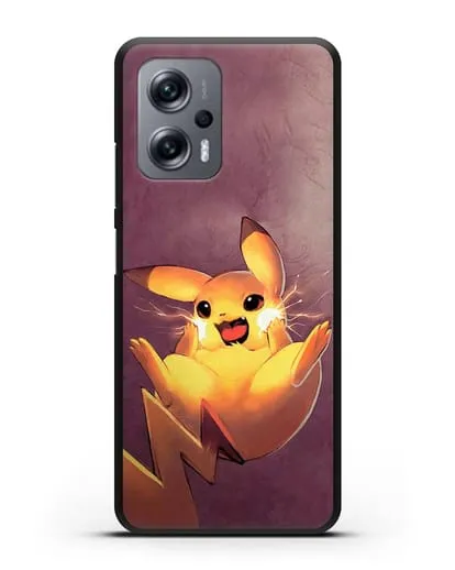 Чехол аниме Покемон - Озорной Пикачу силиконовый для Xiaomi Poco X4 GT