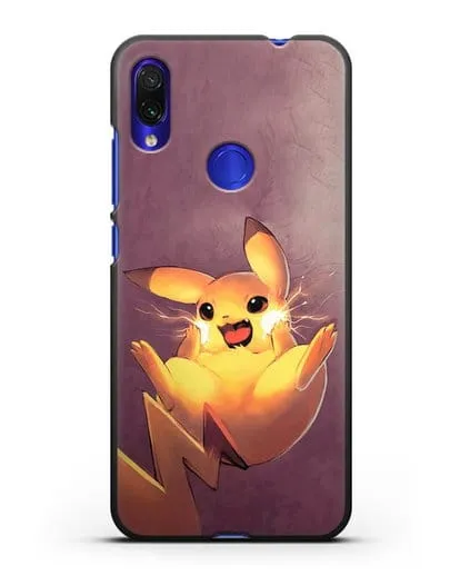Чехол аниме Покемон - Озорной Пикачу силиконовый для Xiaomi Redmi Note 7