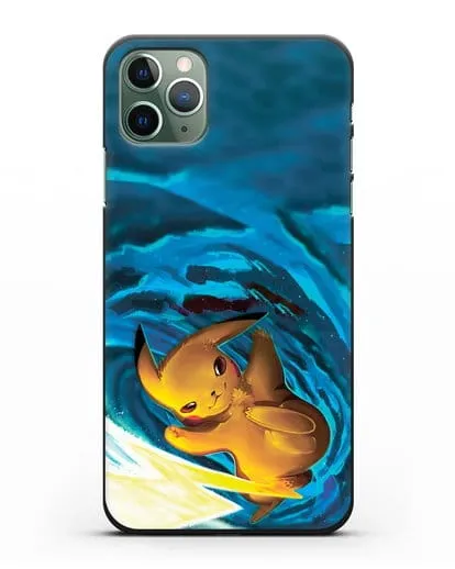 Чехол аниме Покемон - Пикачу в деле силиконовый для iPhone 11 Pro