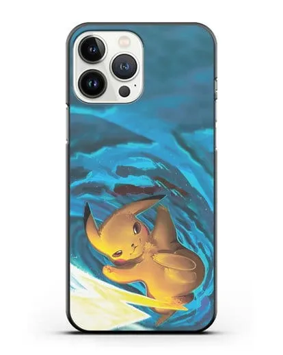 Чехол аниме Покемон - Пикачу в деле силиконовый для iPhone 13 Pro Max