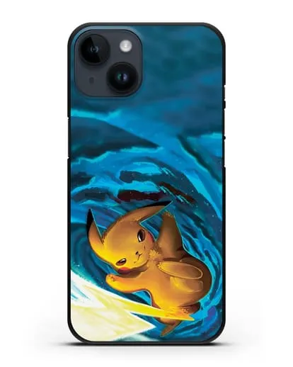 Чехол аниме Покемон - Пикачу в деле силиконовый для iPhone 14
