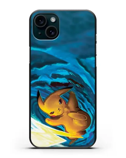 Чехол аниме Покемон - Пикачу в деле силиконовый для iPhone 15 Plus