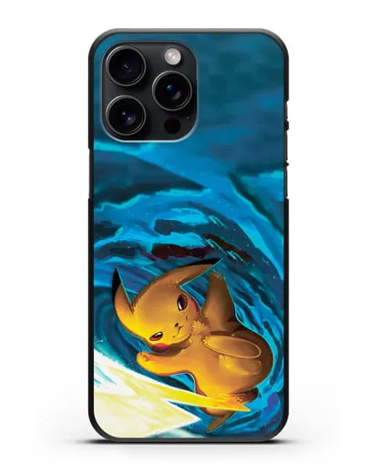 Чехол аниме Покемон - Пикачу в деле силиконовый для iPhone 15 Pro Max
