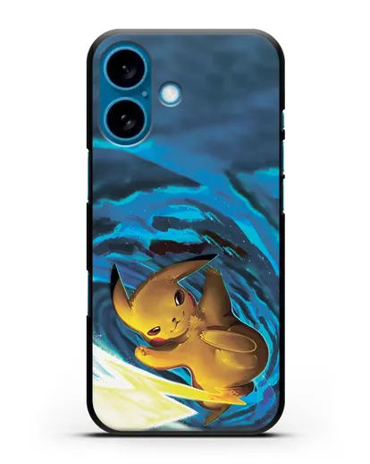 Чехол аниме Покемон - Пикачу в деле силиконовый для iPhone 16