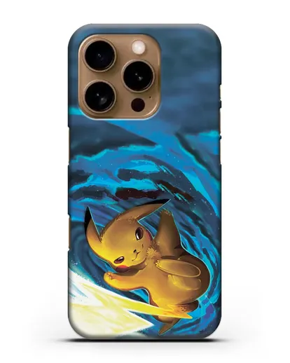 Чехол аниме Покемон - Пикачу в деле силиконовый для iPhone 16 Pro