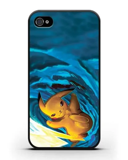 Чехол аниме Покемон - Пикачу в деле силиконовый для iPhone 4/4s