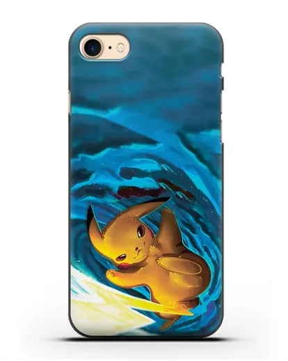 Чехол аниме Покемон - Пикачу в деле силиконовый для iPhone 8