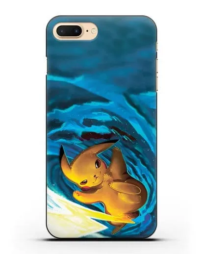 Чехол аниме Покемон - Пикачу в деле силиконовый для iPhone 7 Plus