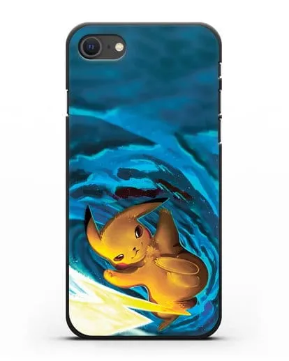 Чехол аниме Покемон - Пикачу в деле силиконовый для iPhone SE 2020