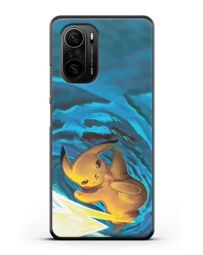 Чехол аниме Покемон - Пикачу в деле силиконовый для Xiaomi Poco F3