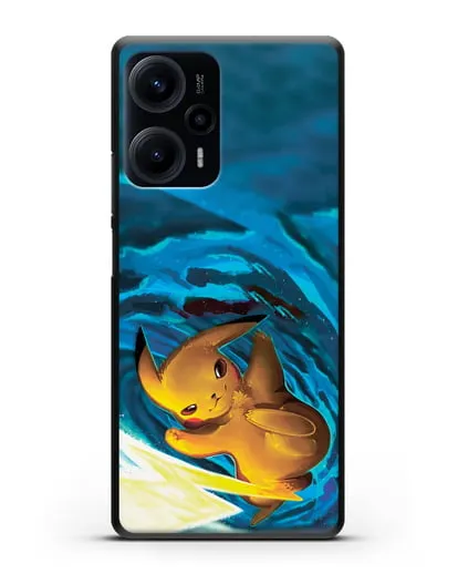 Чехол аниме Покемон - Пикачу в деле силиконовый для Xiaomi Poco F5