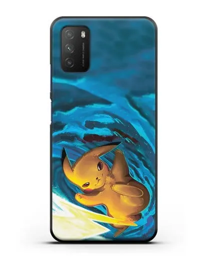 Чехол аниме Покемон - Пикачу в деле силиконовый для Xiaomi Poco M3