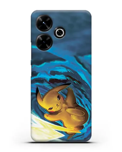 Чехол аниме Покемон - Пикачу в деле силиконовый для Xiaomi Poco M6