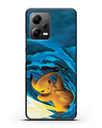 Чехол аниме Покемон - Пикачу в деле силиконовый для Xiaomi Poco X5