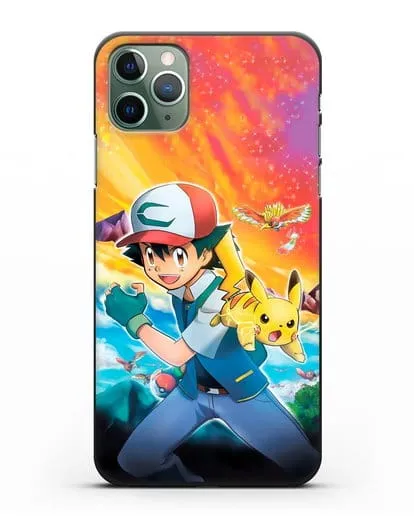 Чехол аниме Покемон - Эш силиконовый для iPhone 11 Pro Max