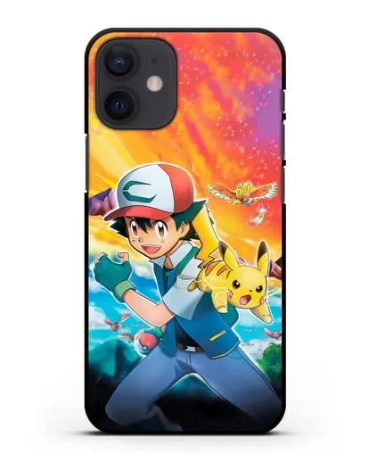 Чехол аниме Покемон - Эш силиконовый для iPhone 12 mini