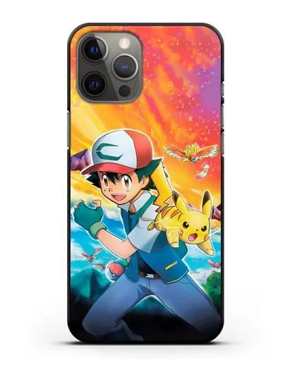 Чехол аниме Покемон - Эш силиконовый для iPhone 12 Pro Max