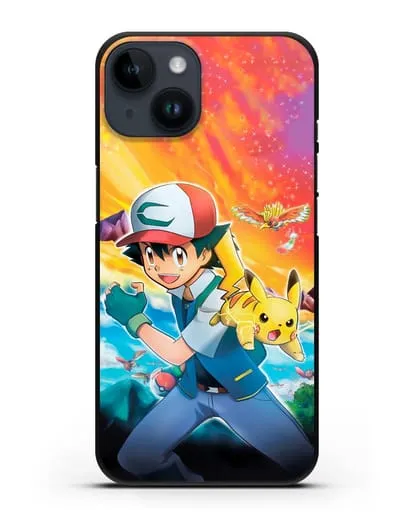 Чехол аниме Покемон - Эш силиконовый для iPhone 14