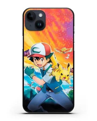Чехол аниме Покемон - Эш силиконовый для iPhone 14 Plus