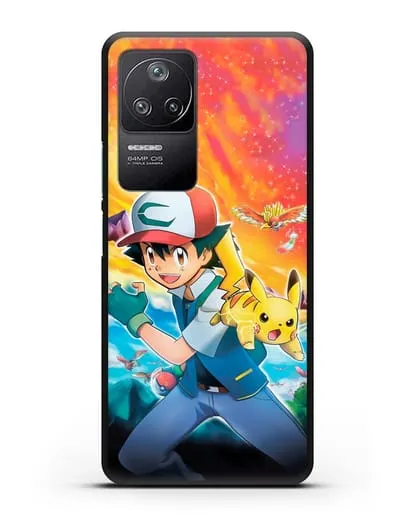 Чехол аниме Покемон - Эш силиконовый для Xiaomi Poco F4