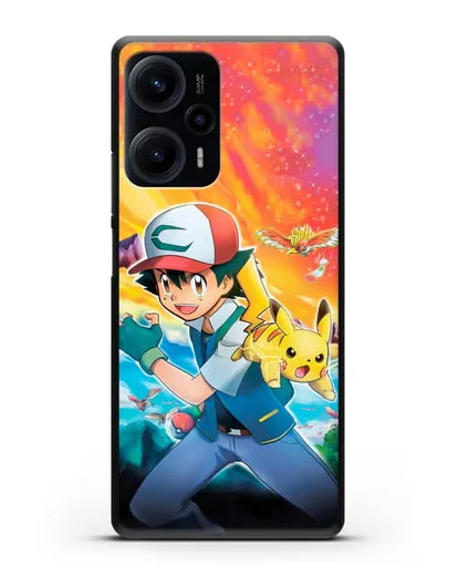 Чехол аниме Покемон - Эш силиконовый для Xiaomi Poco F5