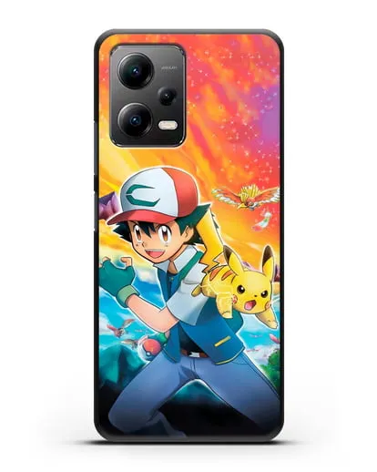Чехол аниме Покемон - Эш силиконовый для Xiaomi Poco X5