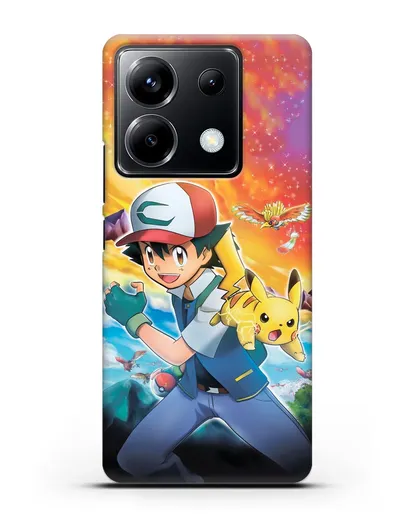 Чехол аниме Покемон - Эш силиконовый для Xiaomi Poco X6