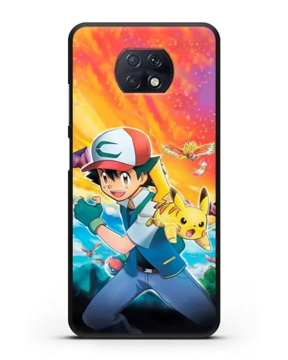 Чехол аниме Покемон - Эш силиконовый для Xiaomi Redmi Note 9T