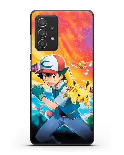 Чехол аниме Покемон - Эш силиконовый для Samsung Galaxy A53