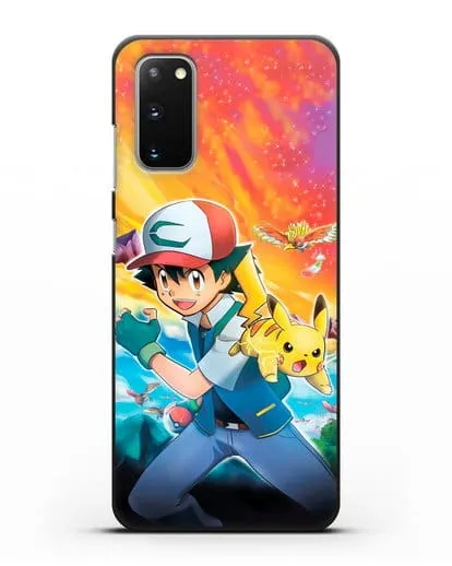 Чехол аниме Покемон - Эш силиконовый для Samsung Galaxy S20 [SM-G980F]