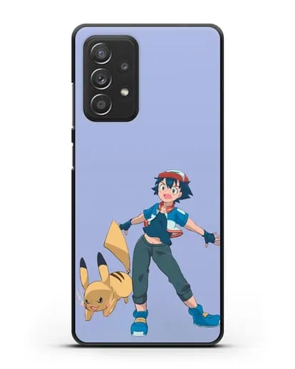 Чехол аниме Покемон - Эш и Пикачу силиконовый для Samsung Galaxy A53