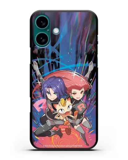 Чехол аниме Покемон - Команда R силиконовый для iPhone 16 Plus