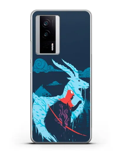 Чехол аниме Принцесса Мононоке - Аситака силиконовый для Xiaomi Poco F5 Pro