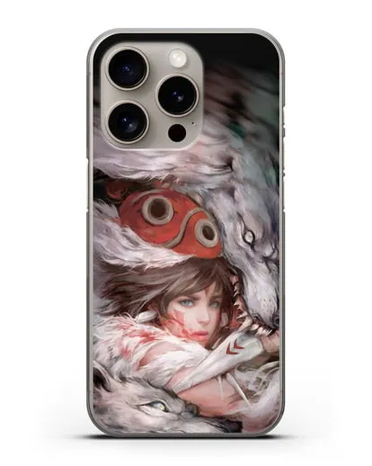 Чехол аниме Принцесса Мононоке - Защитница леса Мононоке силиконовый для iPhone 15 Pro