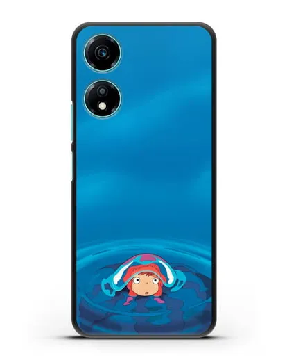 Чехол аниме Рыбка Поньо на утёсе - Осторожная Поньо силиконовый для Honor X5 Plus