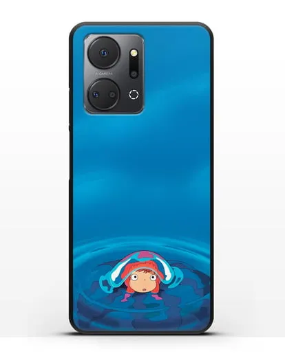 Чехол аниме Рыбка Поньо на утёсе - Осторожная Поньо силиконовый для Honor X7a